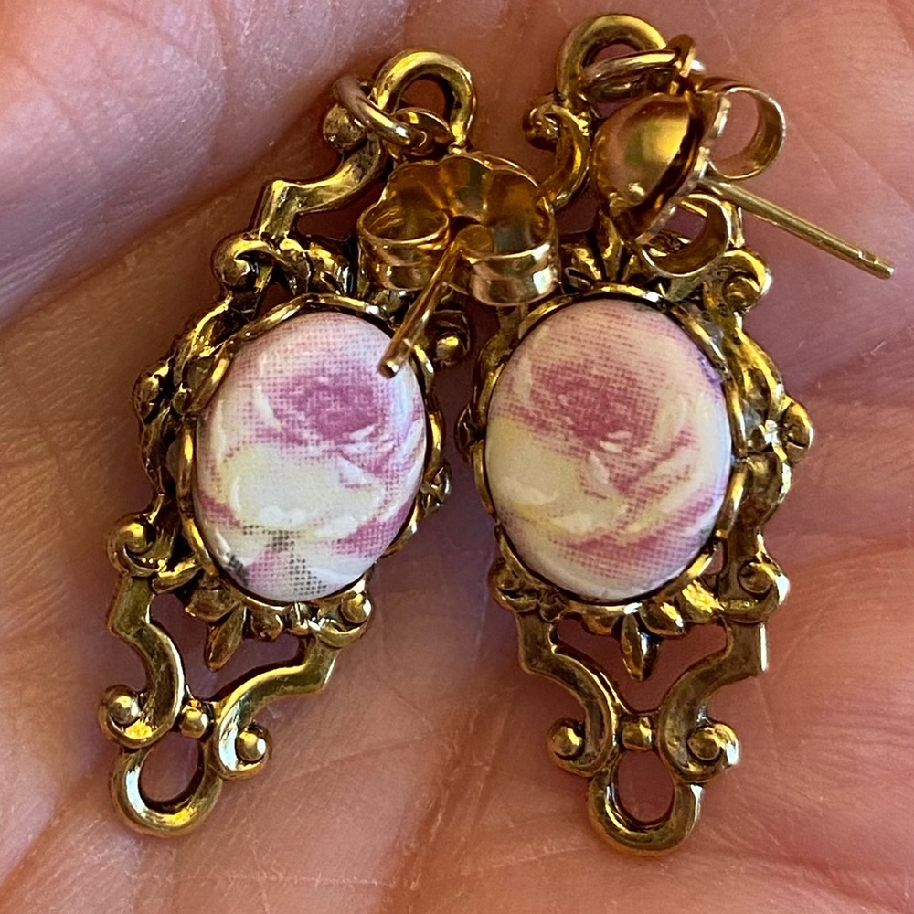 Vintage Victorian pierced earrings